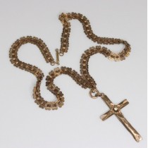colier religios victorian, " book chain". cca 1860 Marea Britanie